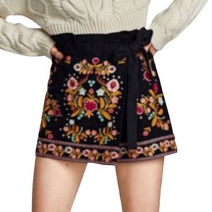 ZARA Embroidered SKORT Wrap SKIRT Shorts